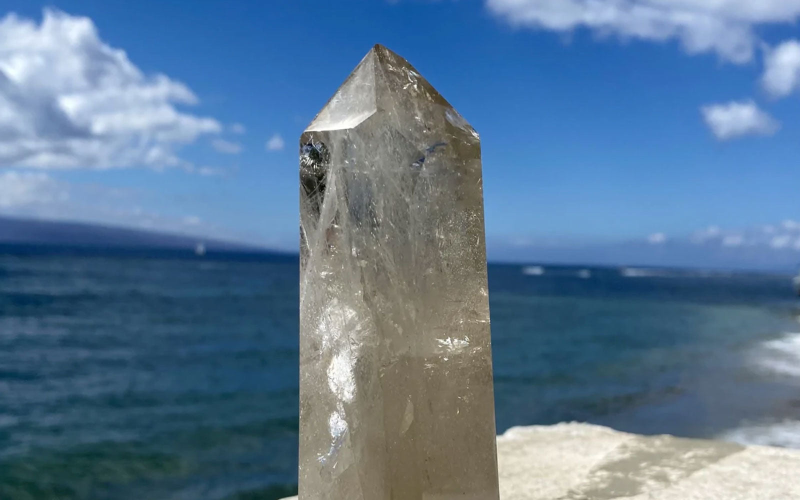 Large smoky quartz point healing crystal