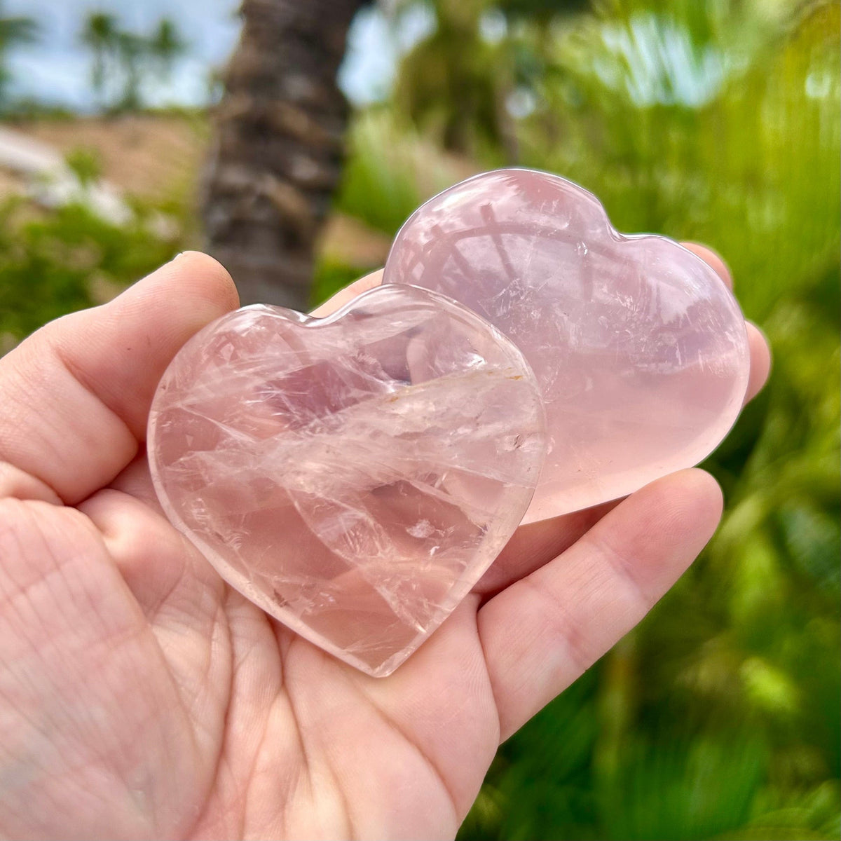 Large Rose good Quartz Heart