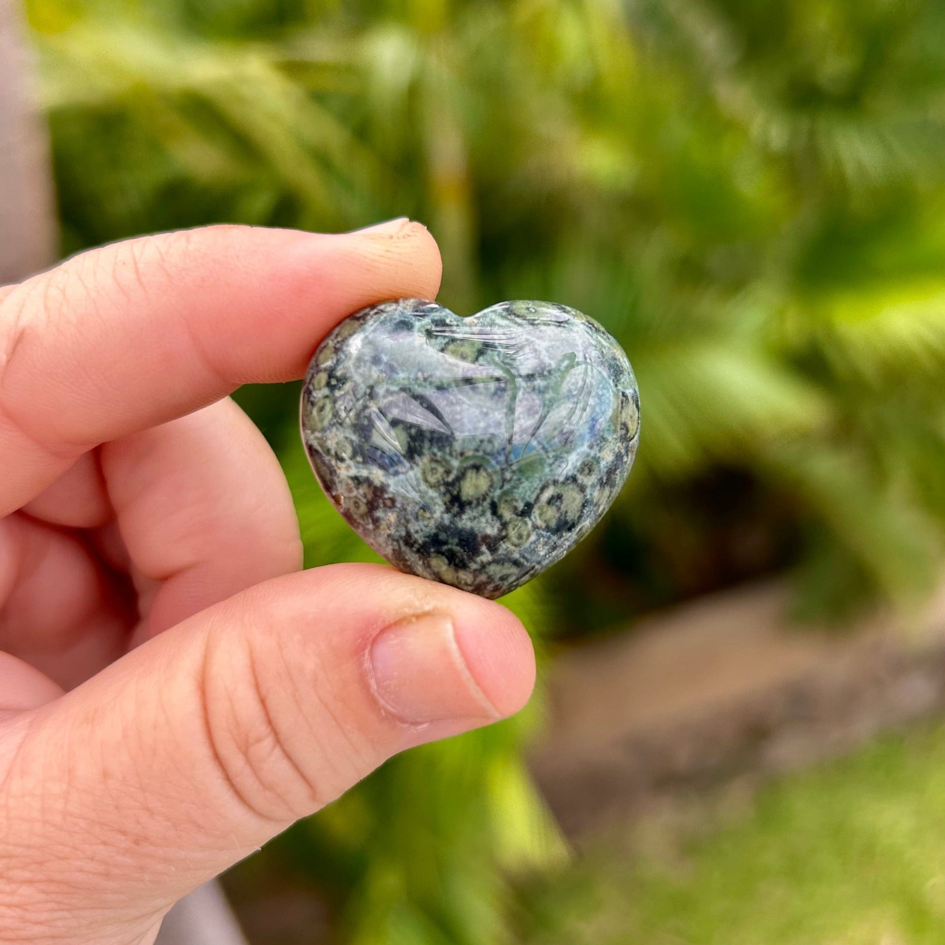 Kambaba Jasper Heart Stone