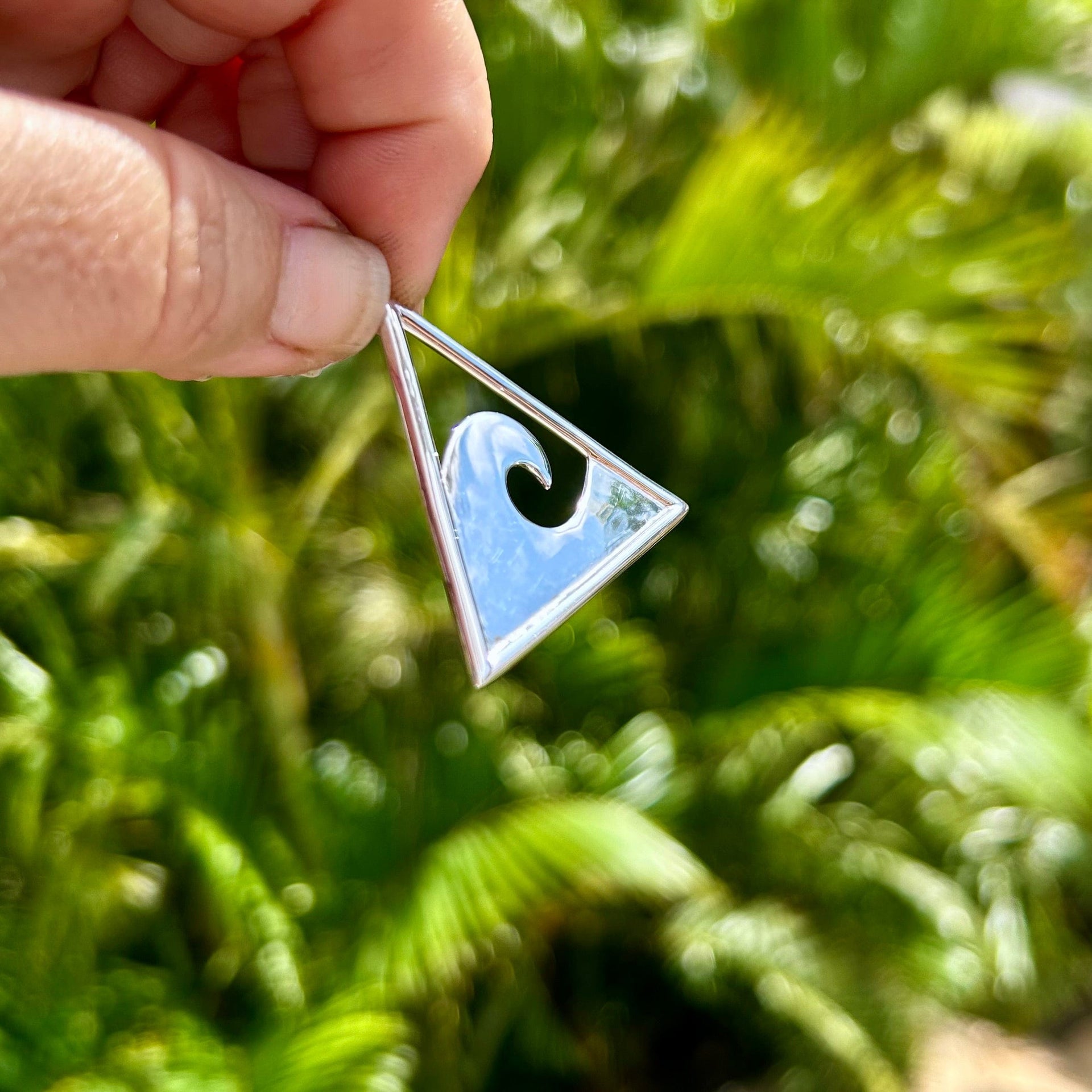 CiCi Maui Designs Maui Wave Triangle Pendant in Sterling Silver