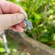 Side of Silver Detailed Sea Turtle Earrings