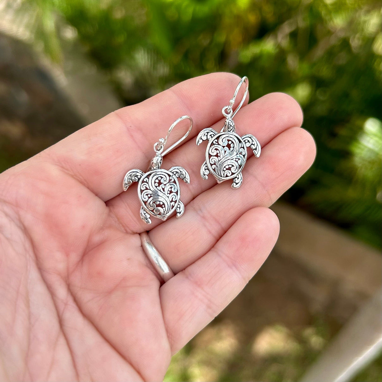 Filigree Sea Turtle Earrings