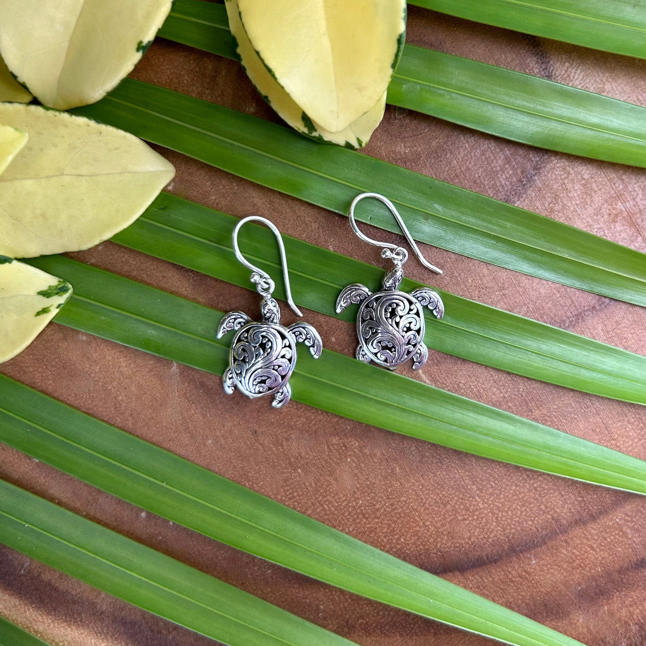 Filigree Sea Turtle Earrings