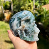 Moss Agate Skull