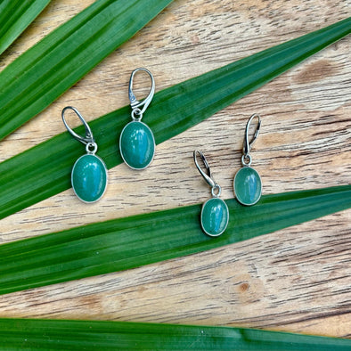 Large and Small Aventurine Drop Earrings