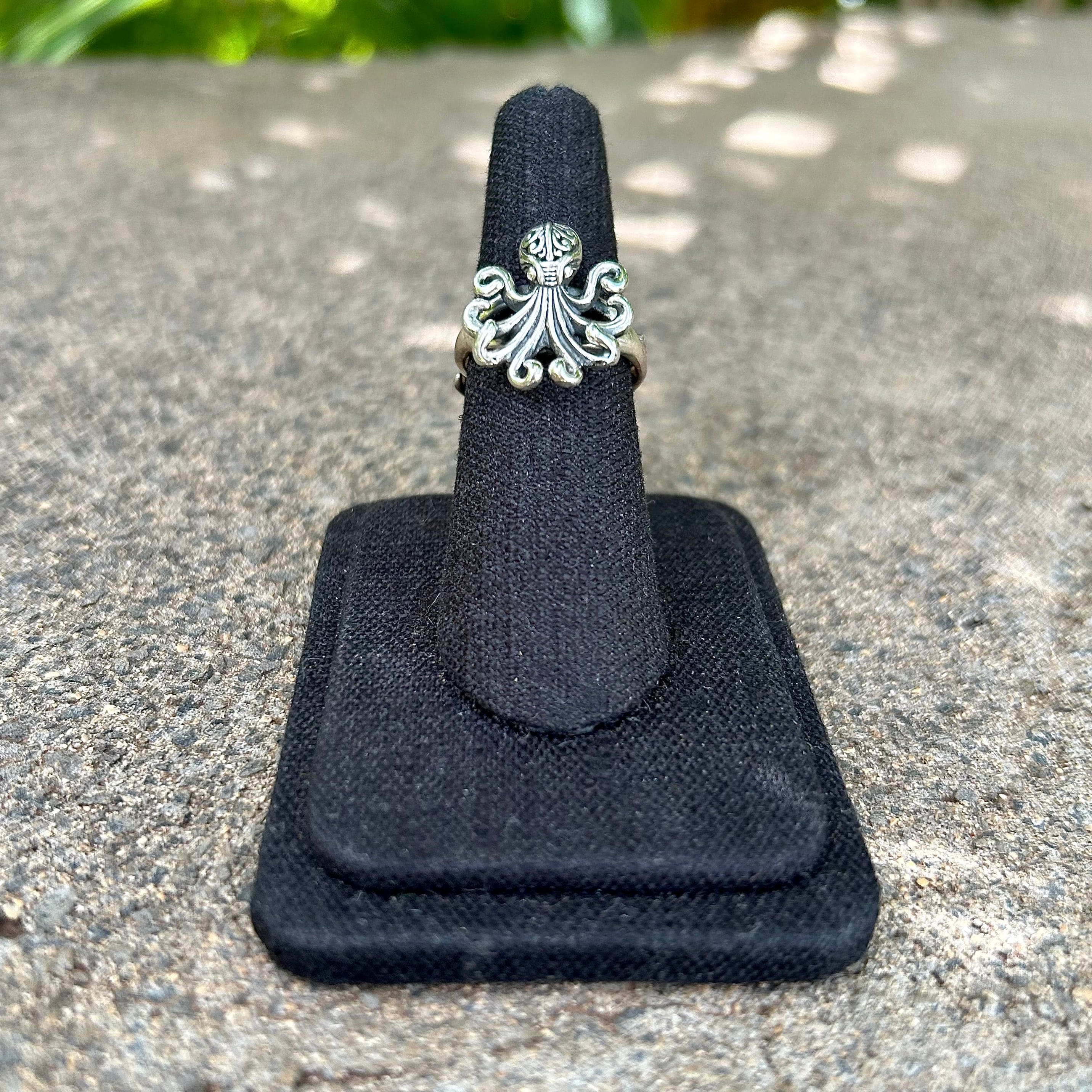 Octopus with Filagree Detail Adjustable Ring- Small