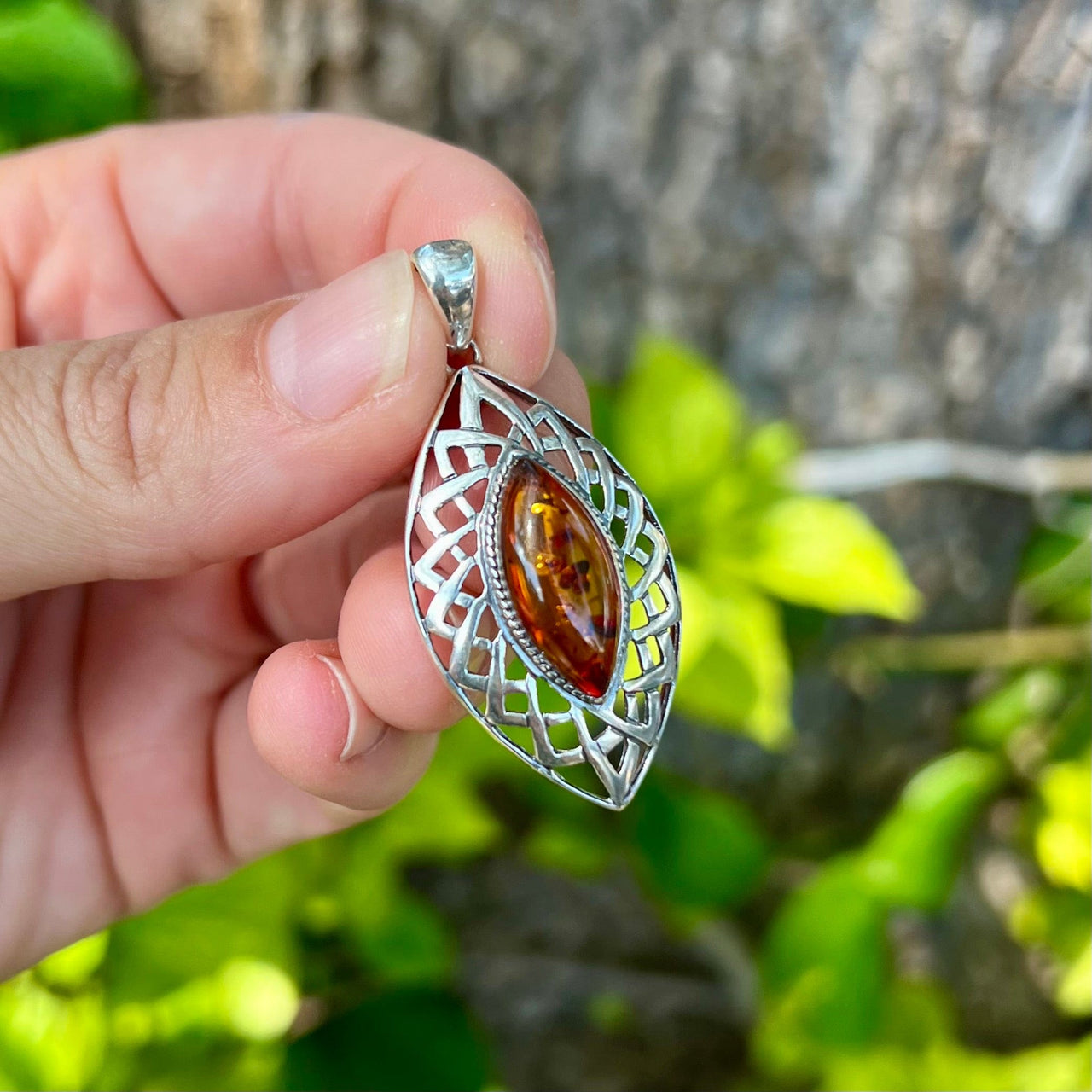 Baltic Amber Large Classic Celtic Pendant - BAP62
