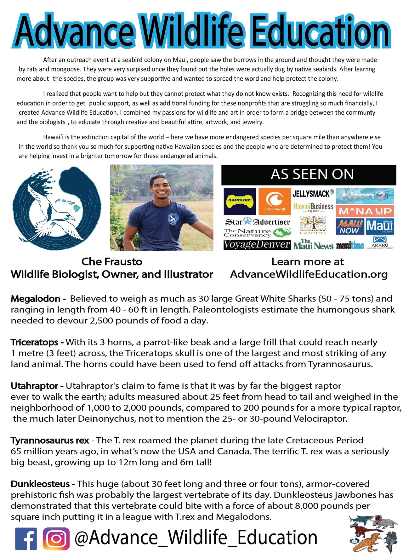 Advance Wildlife Education information sheet