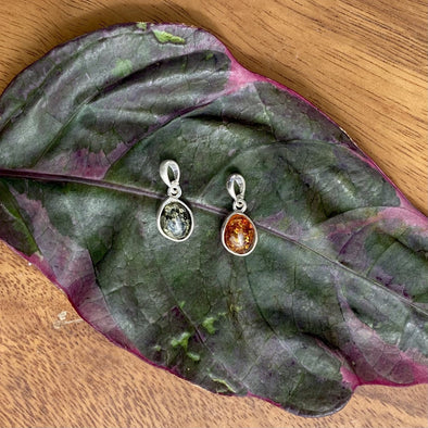 Small Baltic Amber Pendants in Green and Honey