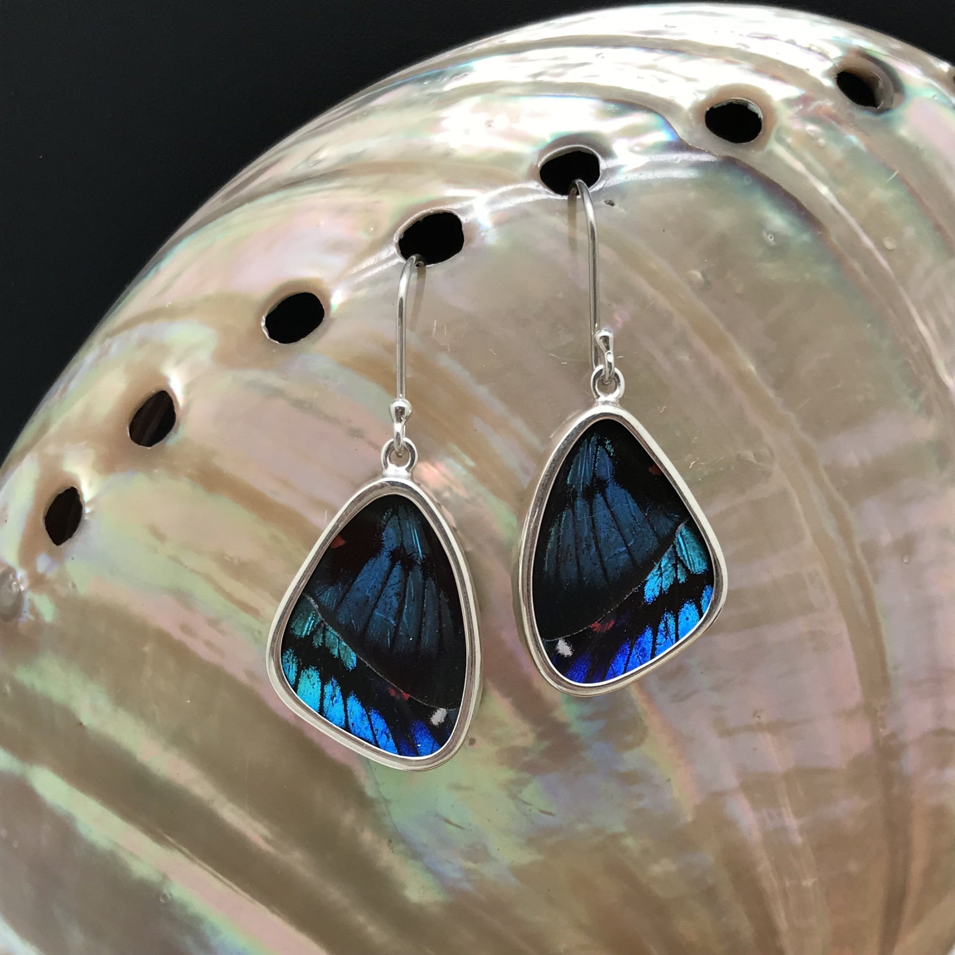 butterfly, butterfly jewelry, butterfly wings, sterling silver, earrings