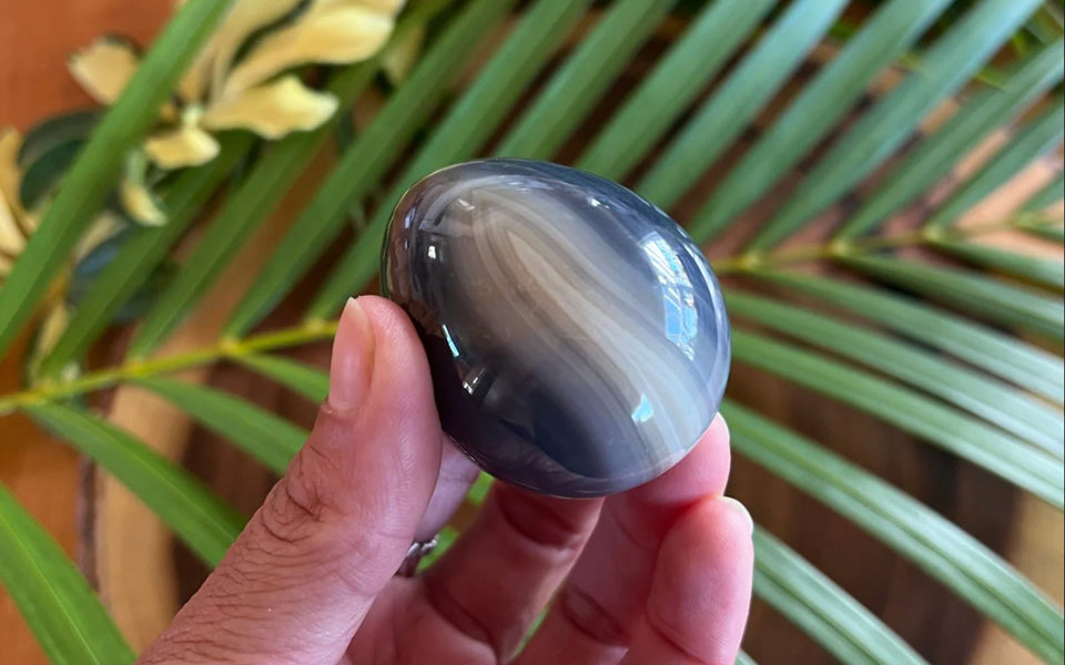 Person holding Banded Agate Egg