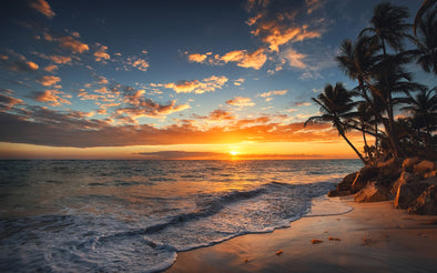 Sunset over Hawaiian Beach