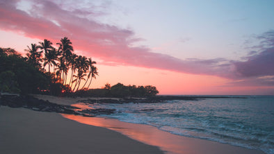 Hawaiian beach at sunset