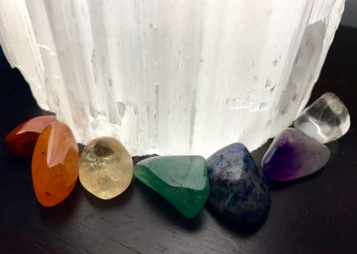 seven different colored stones represented the different chakras