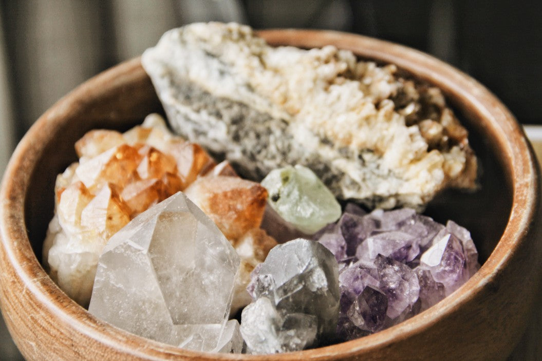 Crystals in a bowl