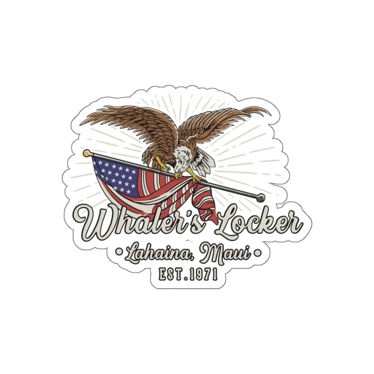 Super Cool Whaler's Locker Eagle Sticker