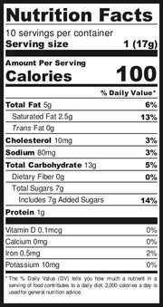 CookKwee's Chocolate Chip Cookies Nutrition Label