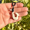Maui Fish Hook Pendant Made of Axis Deer Antler