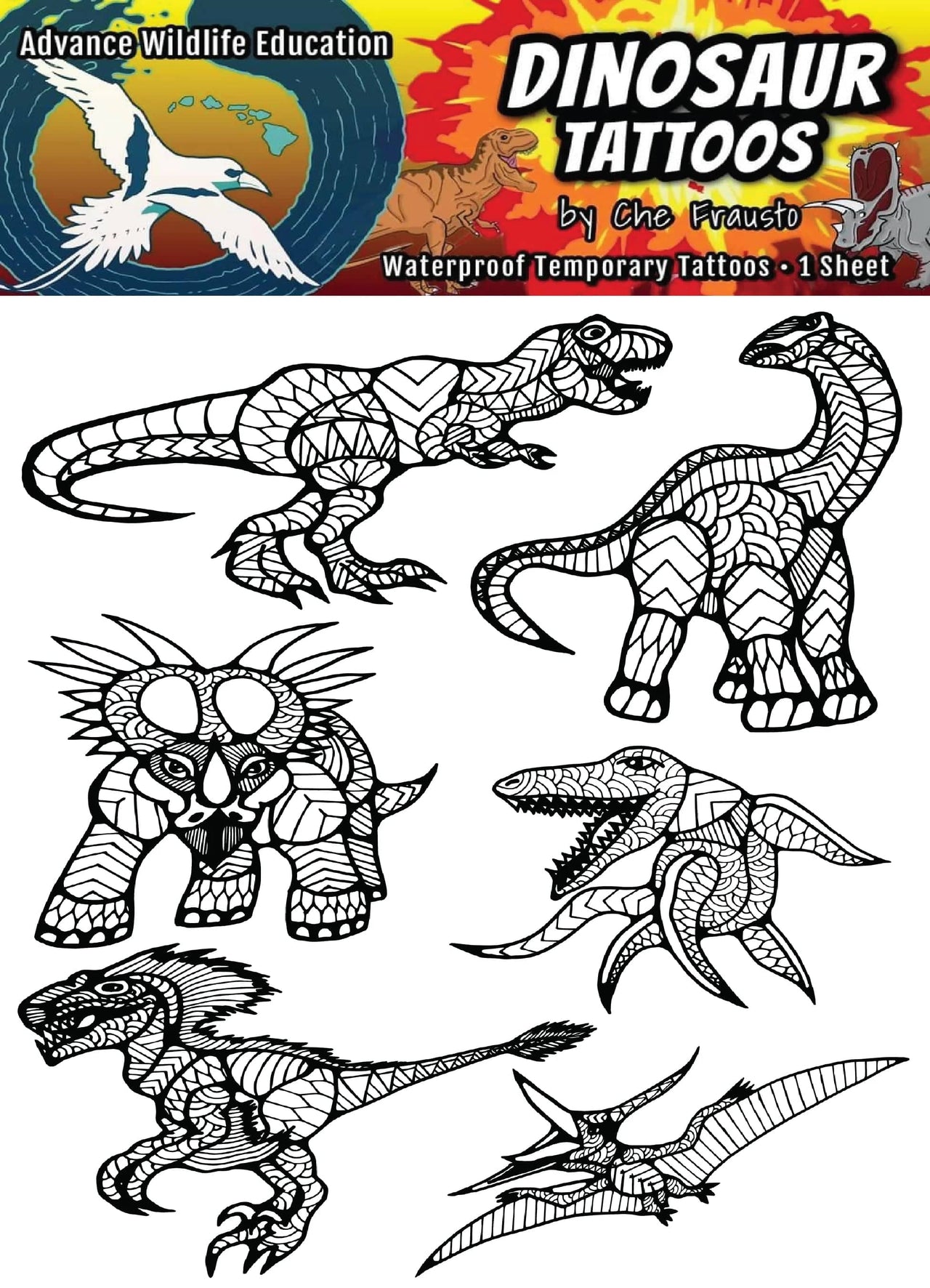 Dinosaur Temporary Tattoos