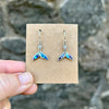 Slim Whale Tail Earrings with Inlay
