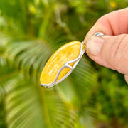 Side of Butterscotch Baltic Amber Sterling Silver Pendant