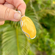 Swirling Butterscotch Baltic Amber Sterling Silver Pendant