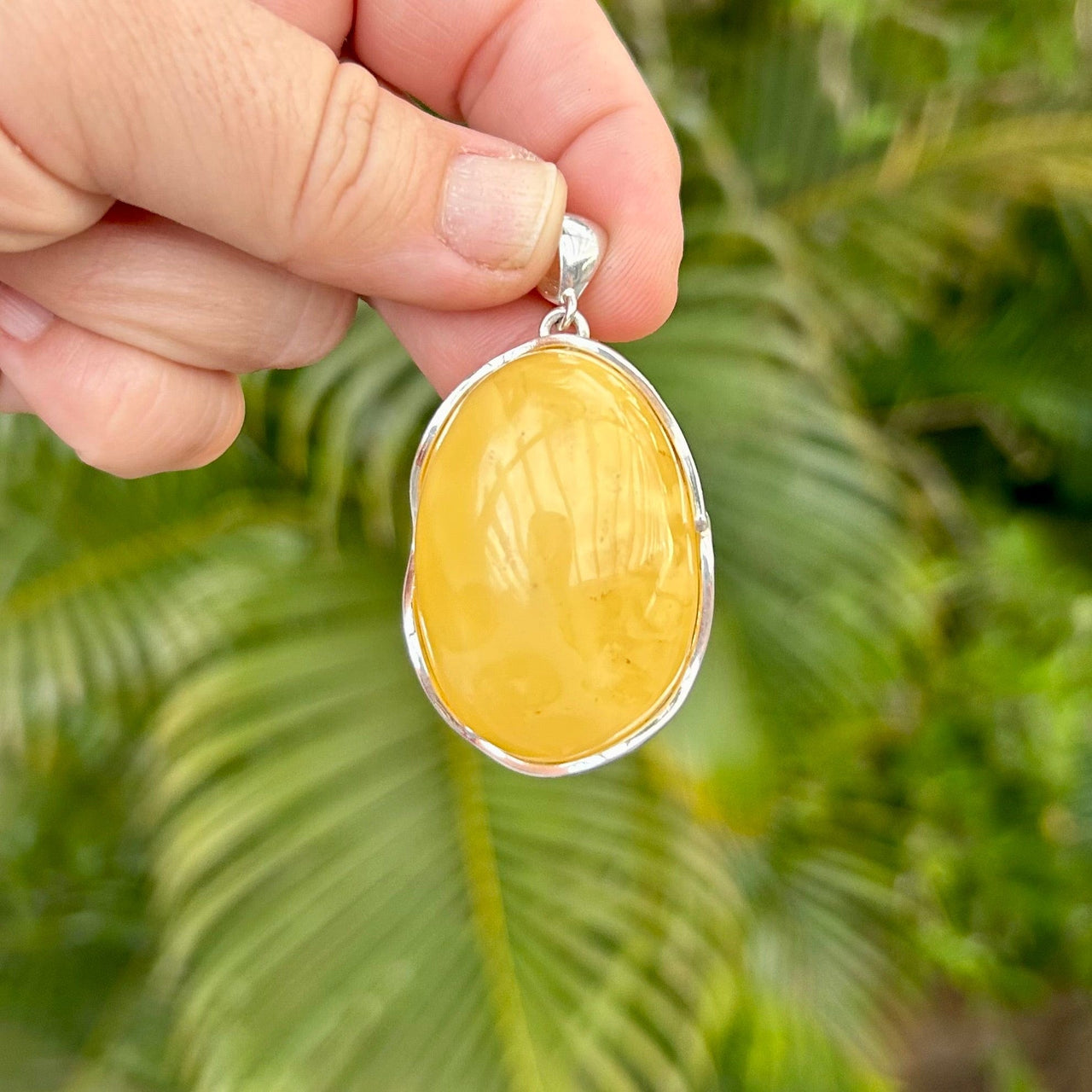 Butterscotch Baltic Amber Sterling Silver Pendant