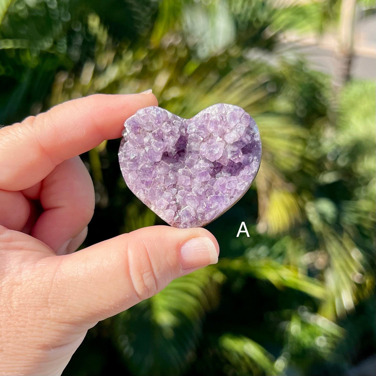 Amethyst Druzy Hearts