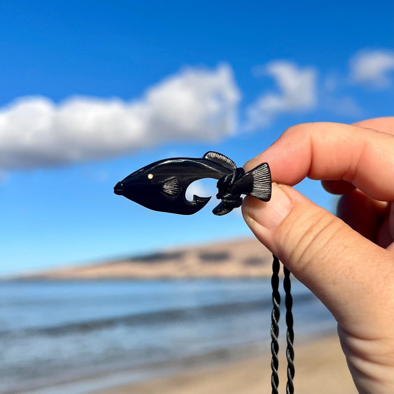 Hand Carved Picasso Triggerfish Necklace