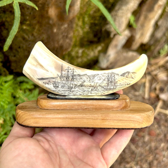 Lahaina Whaling Days Scrimshaw by Ray Peters