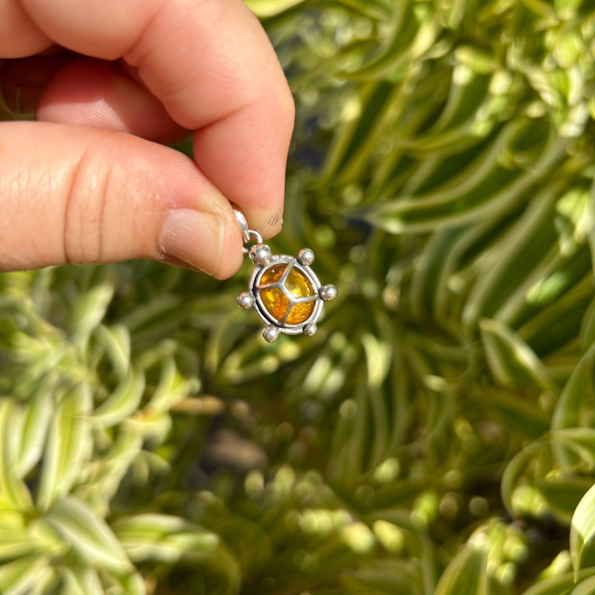 Honey Baltic Amber Sea Turtle Pendant