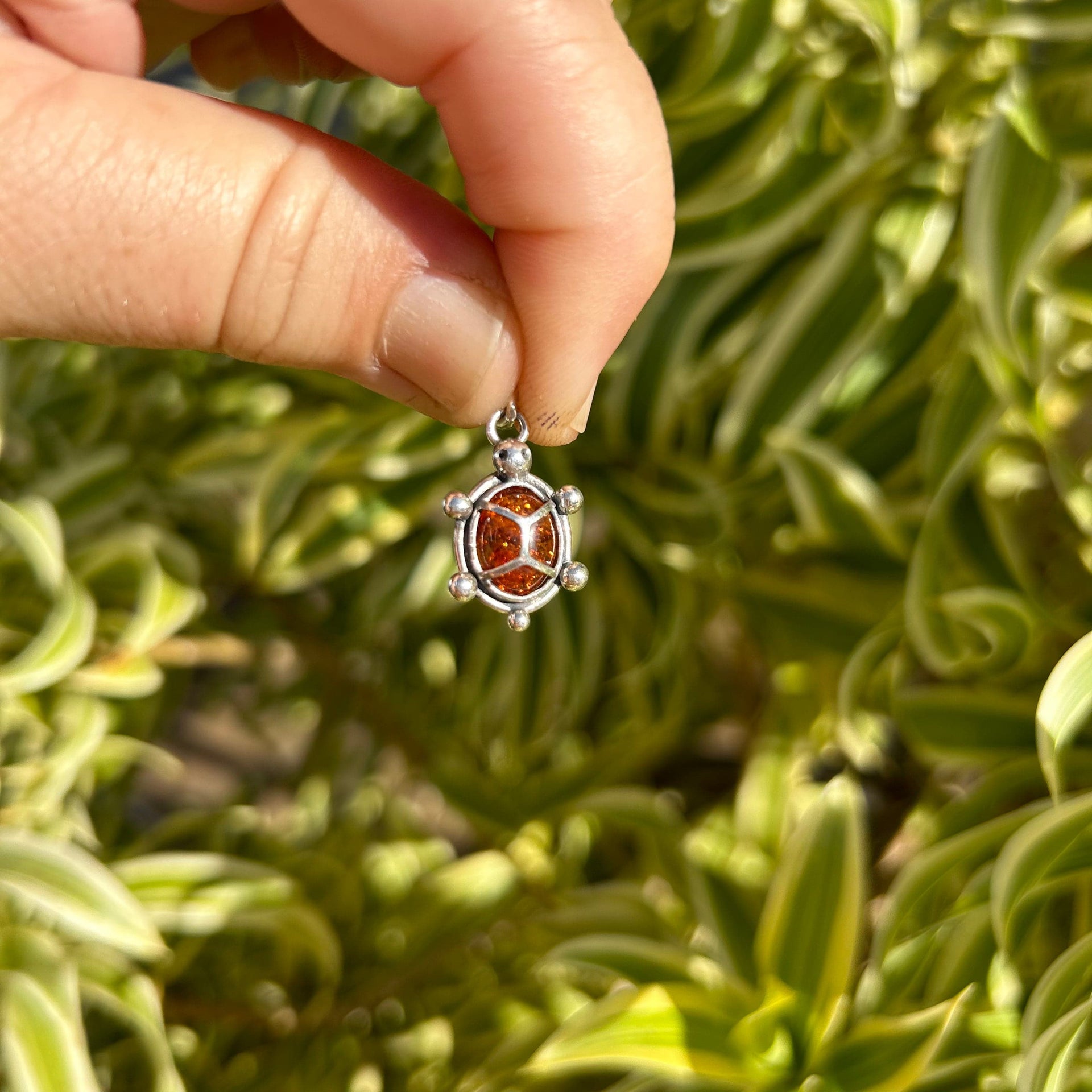 Bourbon Baltic Amber Sea Turtle Pendant