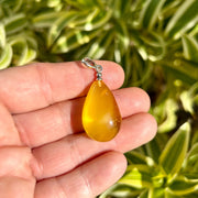 Lemon Drop Baltic Amber Pendant with Silver Bale