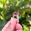 Sterling Silver Baltic Amber Ring with Decorative Cutout Design