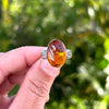 Baltic Amber Ring with Decorative Cutout Design