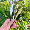 Hand Carved Flora Hair Sticks in Monstera Leaf Design