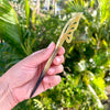 Hand Carved Flora Monstera Hair Stick
