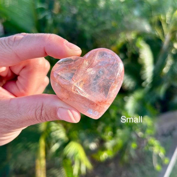 Hematoid Quartz Heart Crystal for Peace and Relaxation