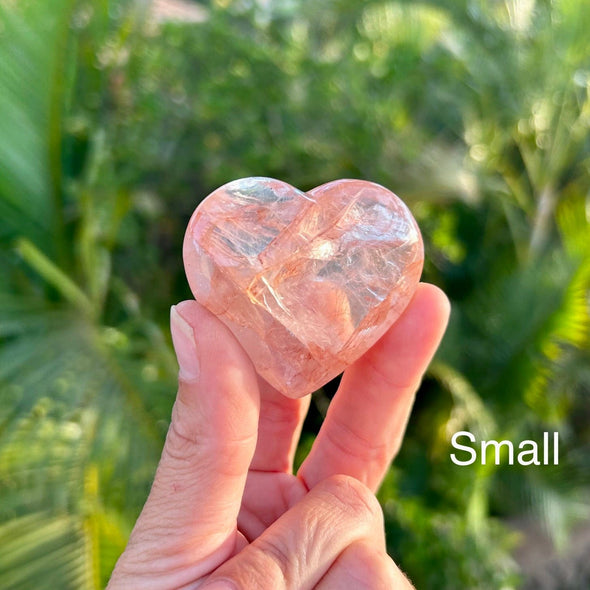 Small Hematoid Quartz Heart Stone Healing Crystal