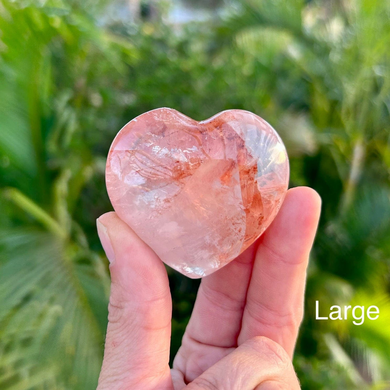 Hematoid Quartz Heart Stone