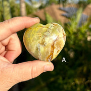 Back of A Green Opal Polished Heart