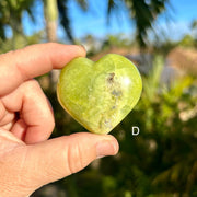 Front of D Green Opal Polished Heart Stone