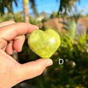 Back of D Green Opal Polished Heart Stone