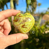 Front of C Green Opal Polished Heart Healing Crystal
