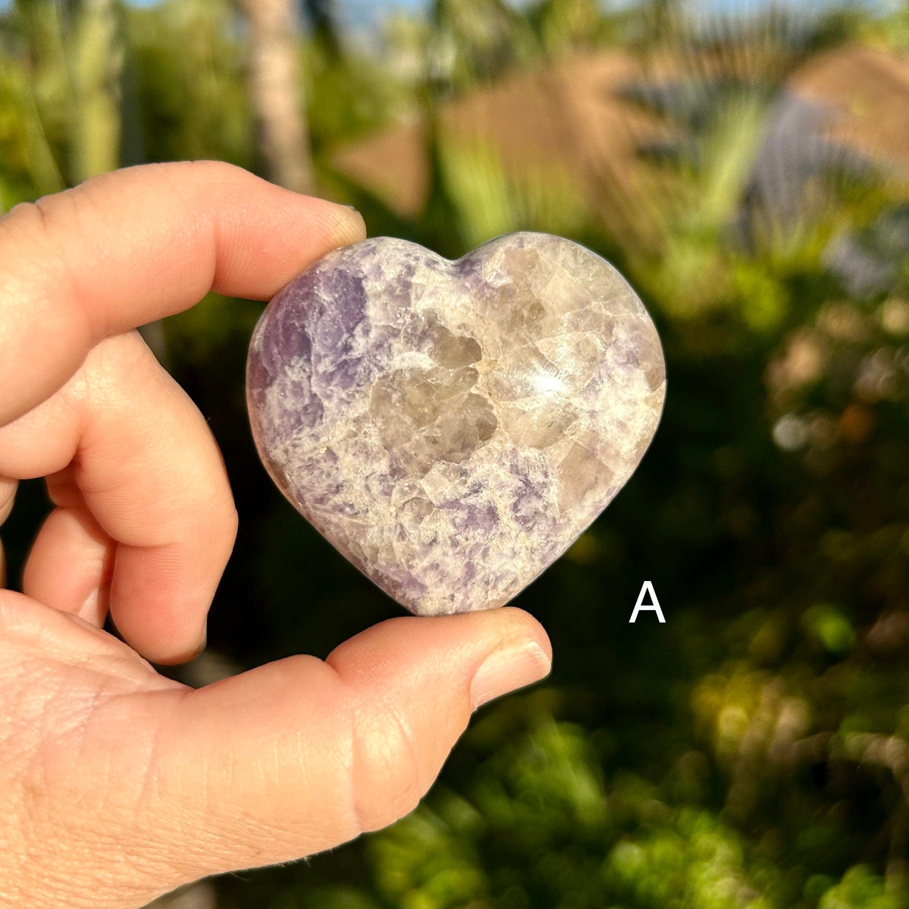 Healing Lepidolite Heart Stone Crystal