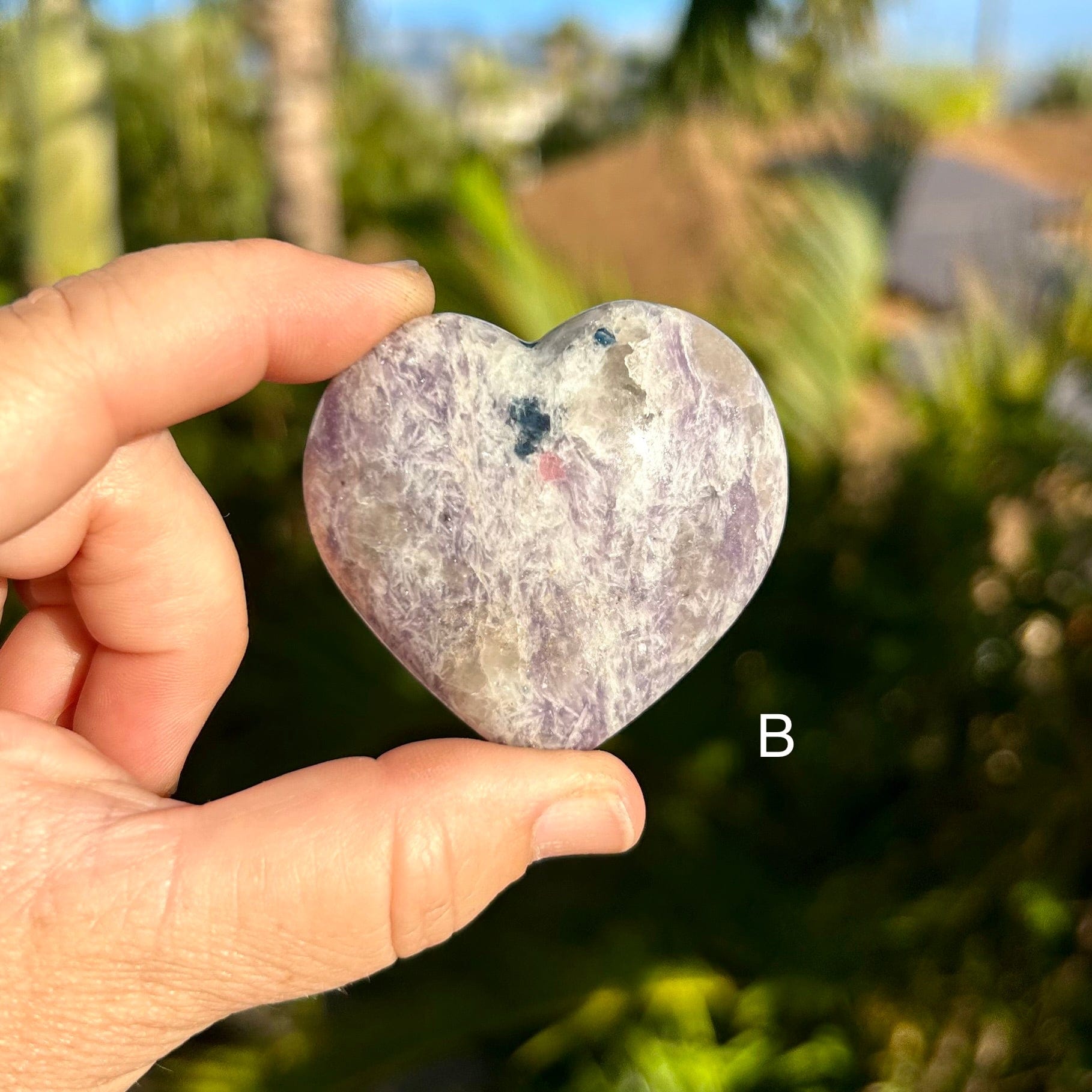 Lepidolite Heart Peace Stone