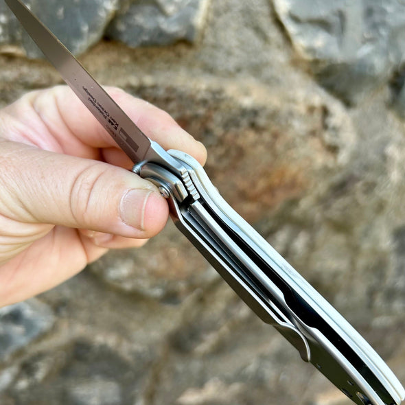 Pete Lange Scrimshaw Kershaw Leek Pocket Knife- Shark