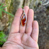Simple Baltic Amber Sterling Silver Pendant- BAP04
