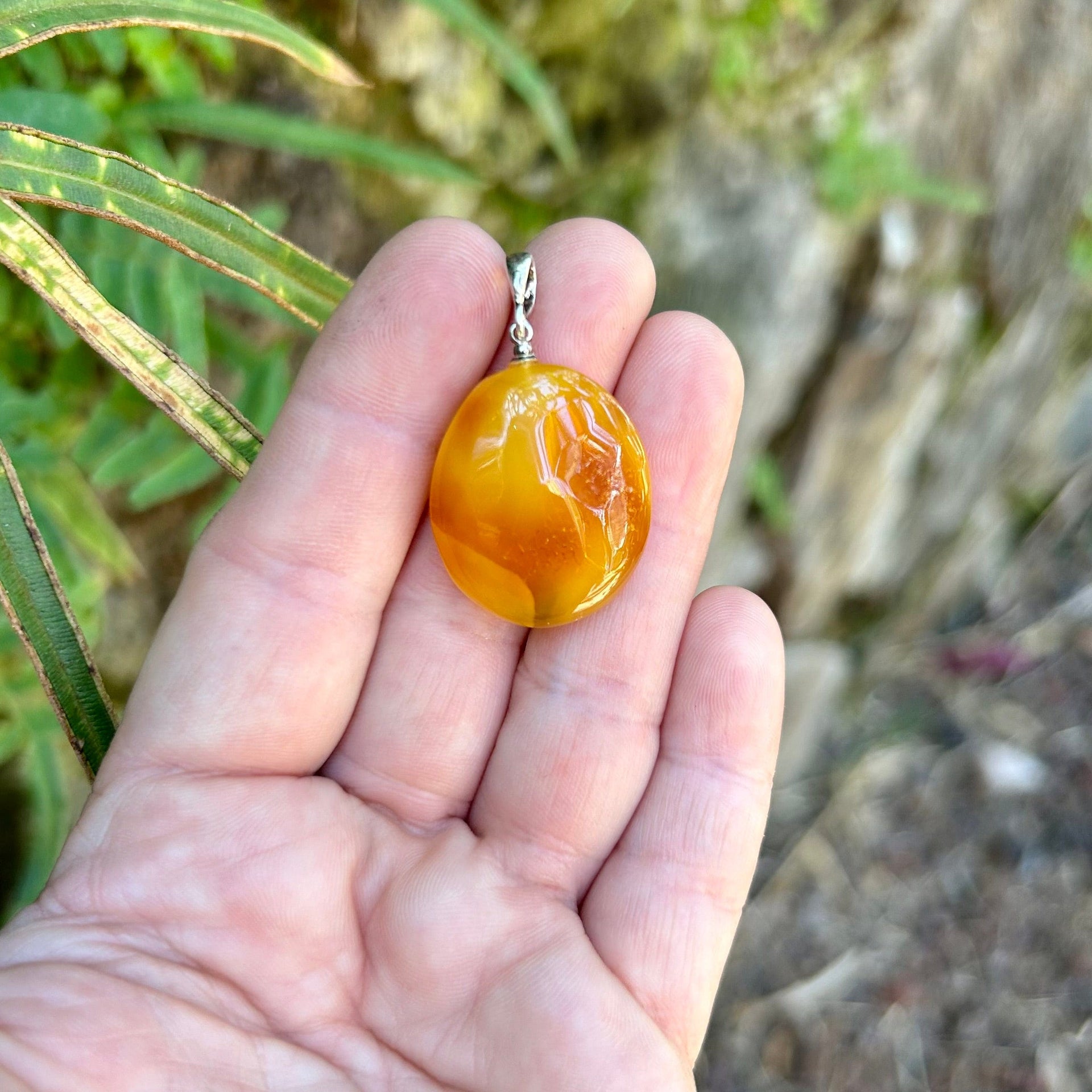 Round Butterscotch Baltic Amber Pendant