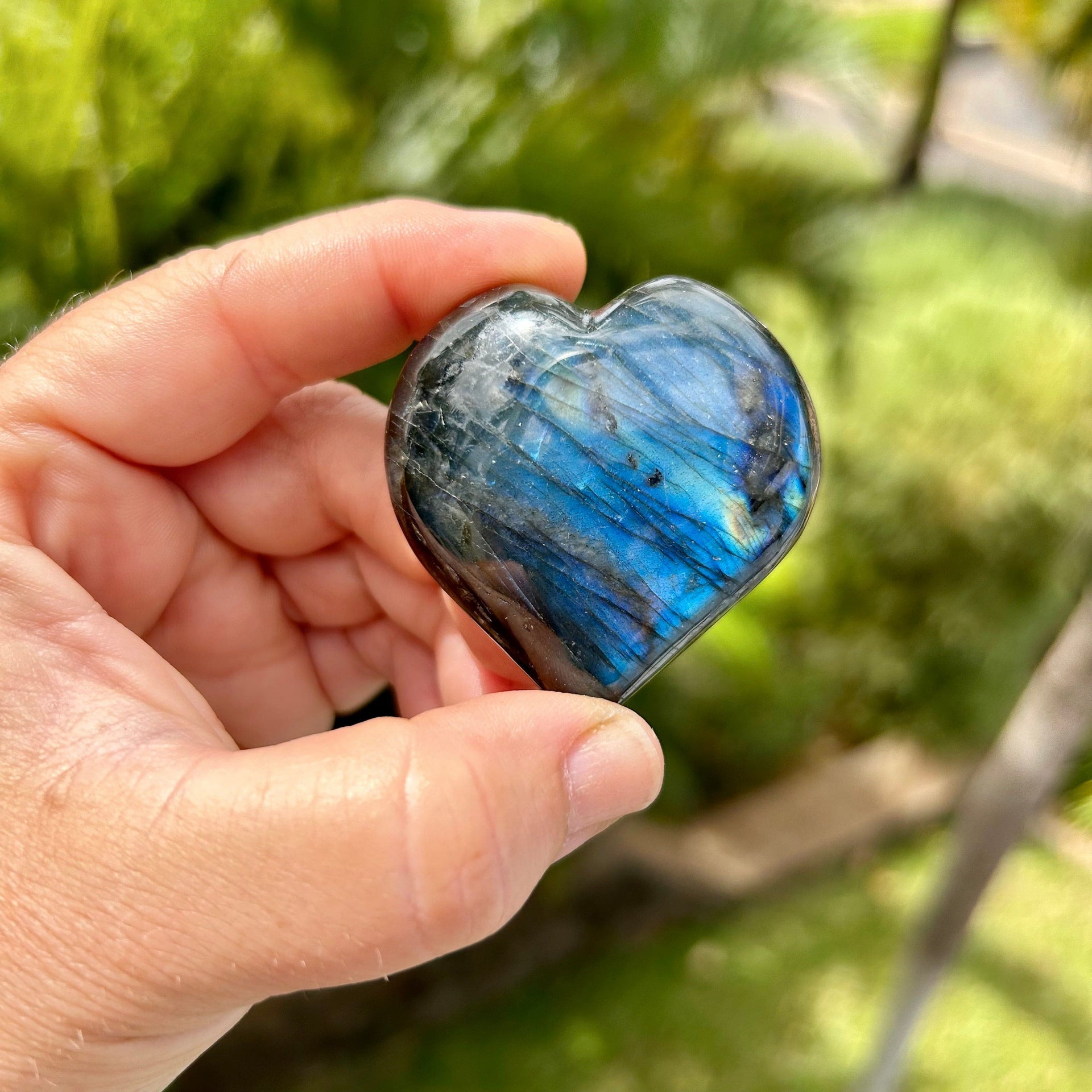 Polished Labradorite Heart